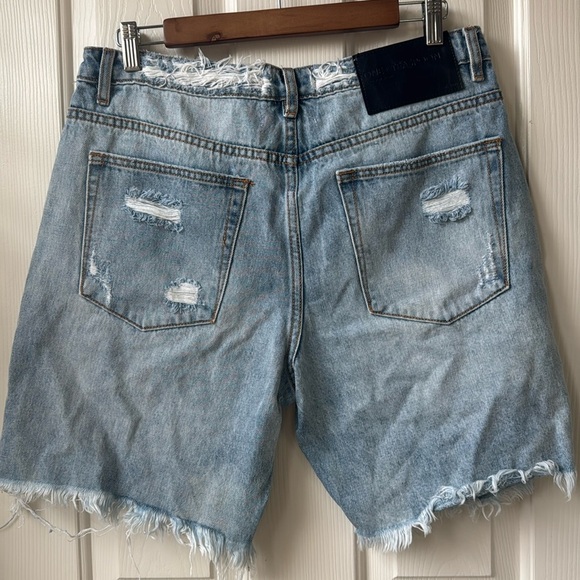 NWT Free People x One Teaspoon Jacksons MW short distressed frayed Ocean size 31 - Picture 6 of 12